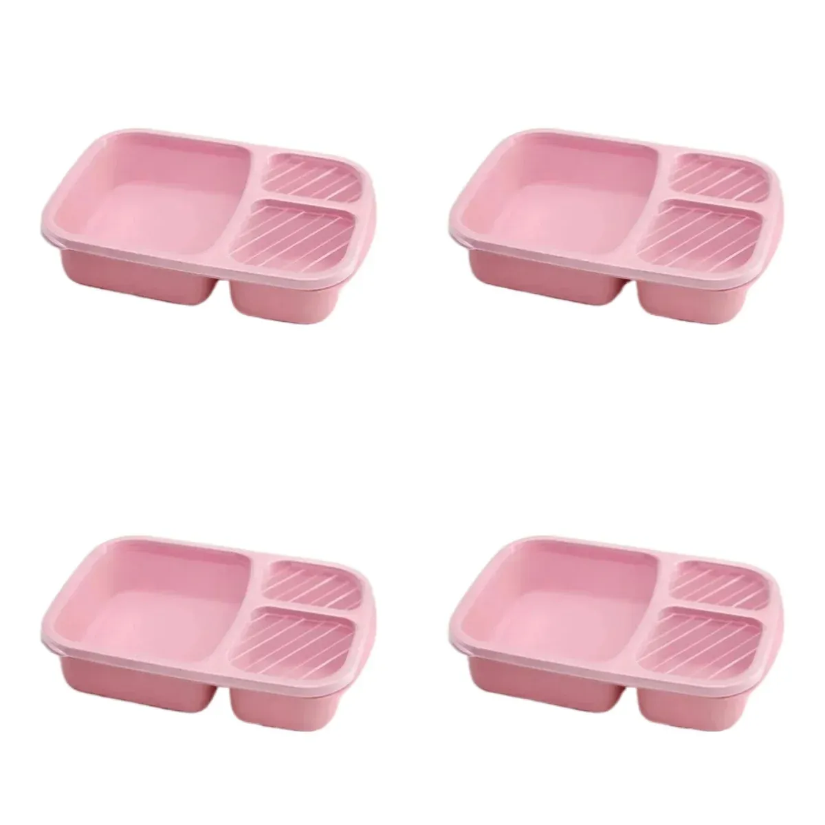 Ensemble de 2 boîtes à lunch Bento à 3 compartiments en paille de blé pour la préparation des repas 12