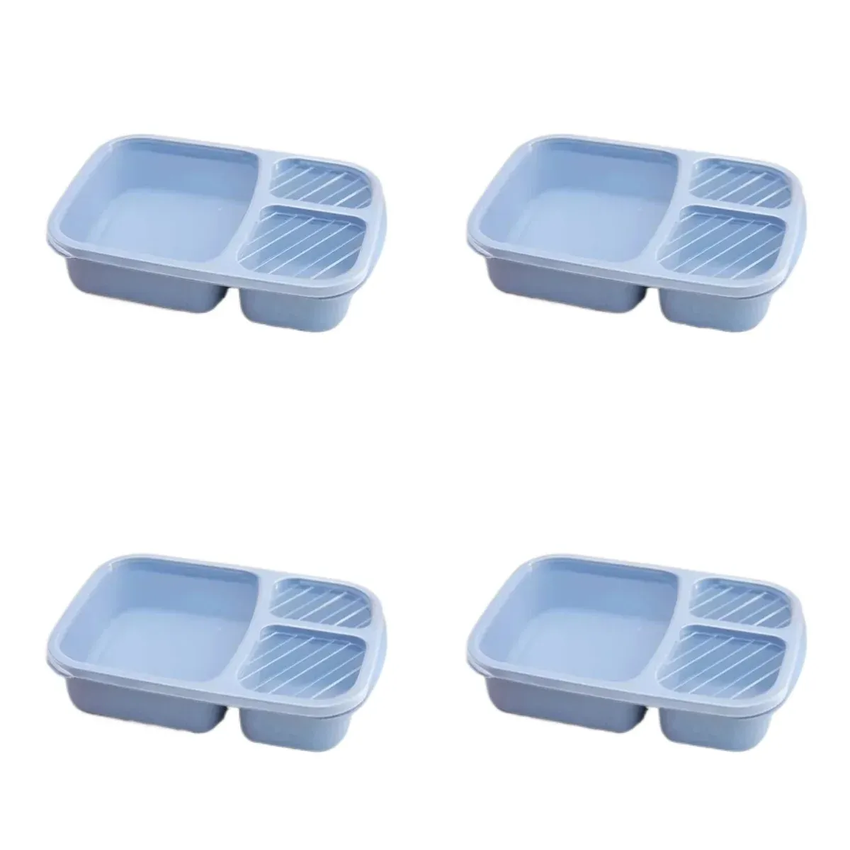 Ensemble de 2 boîtes à lunch Bento à 3 compartiments en paille de blé pour la préparation des repas 10