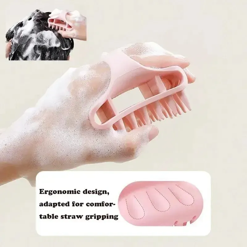 Peigne à shampoing en silicone pour massage du cuir chevelu 2