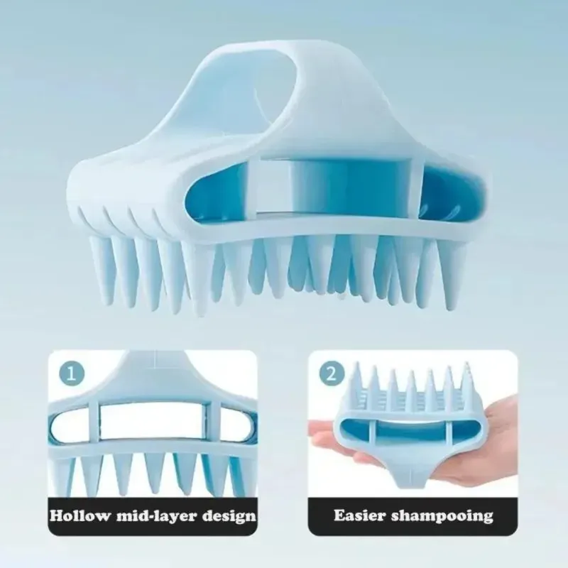 Peigne à shampoing en silicone pour massage du cuir chevelu 5
