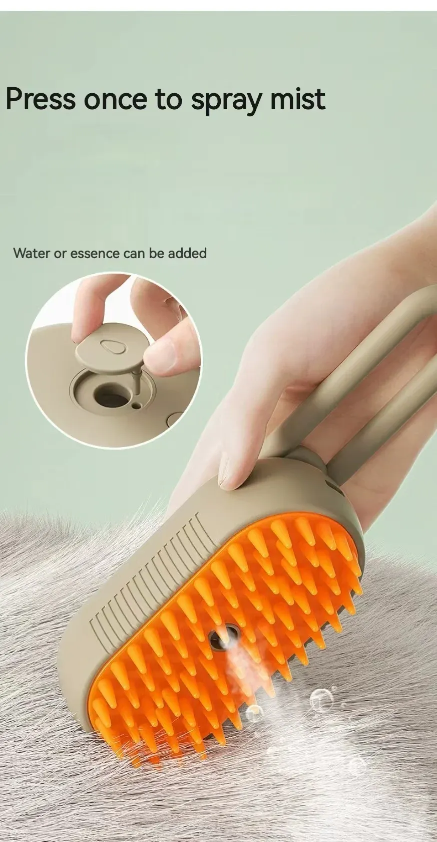 Brosse en action sur le pelage d'un animal