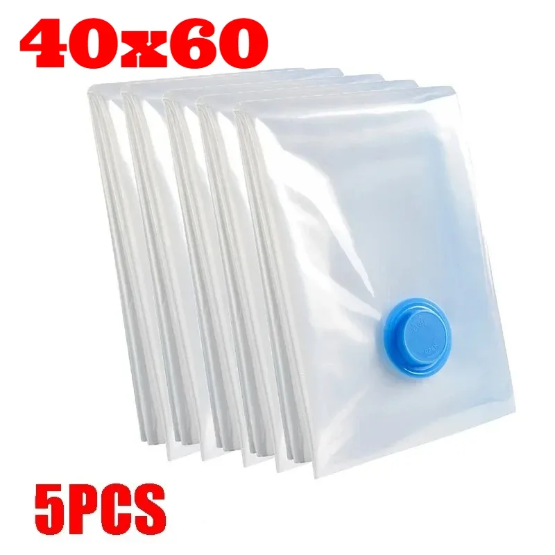 Sacs de rangement sous vide, lot de 5 avec pompe, sacs scellés pour couettes, vêtements, oreillers, literie et couvertures 10
