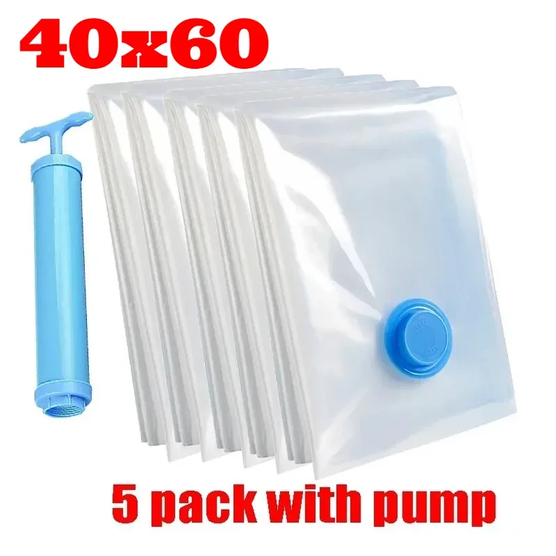 Sacs de rangement sous vide, lot de 5 avec pompe, sacs scellés pour couettes, vêtements, oreillers, literie et couvertures 9