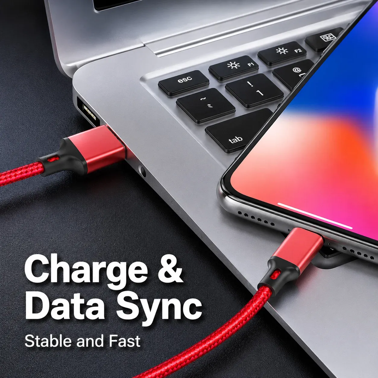 Câble USB-A vers USB-C court 0,25 m, charge rapide 3 A, transfert de données, cordon en nylon tressé pour batterie externe, iPhone 15, Samsung, smartphone Android 5