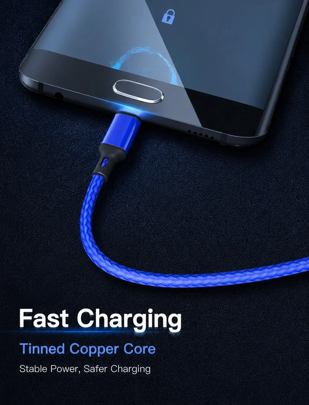 Câble USB-A vers Type-C court, détail des connecteurs