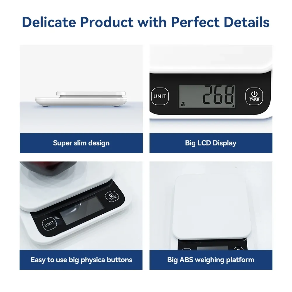 Balance de cuisine intelligente 5 kg, précision 0,1 g, avec application de calcul nutritionnel 5