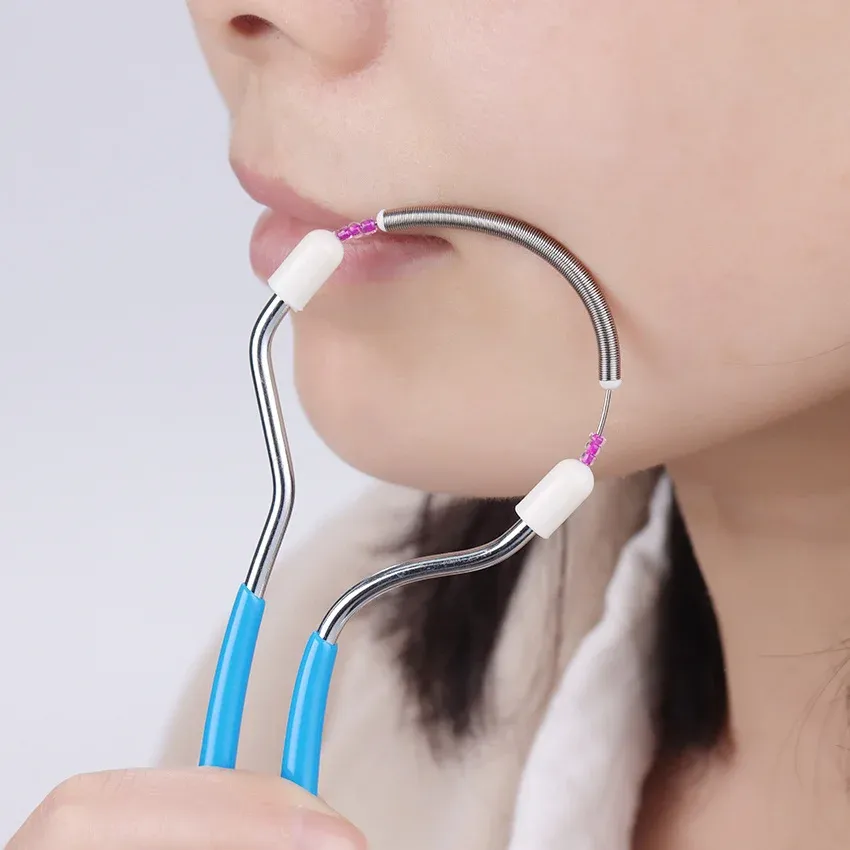 Épilateur facial électrique sans fil à rouleau à ressort, indolore et portable pour lèvres, sourcils et joues, lot de 1 ou 2 pièces 5