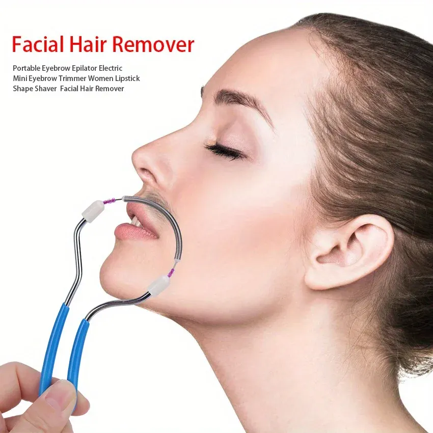 Épilateur facial électrique sans fil à rouleau à ressort, indolore et portable pour lèvres, sourcils et joues, lot de 1 ou 2 pièces 6