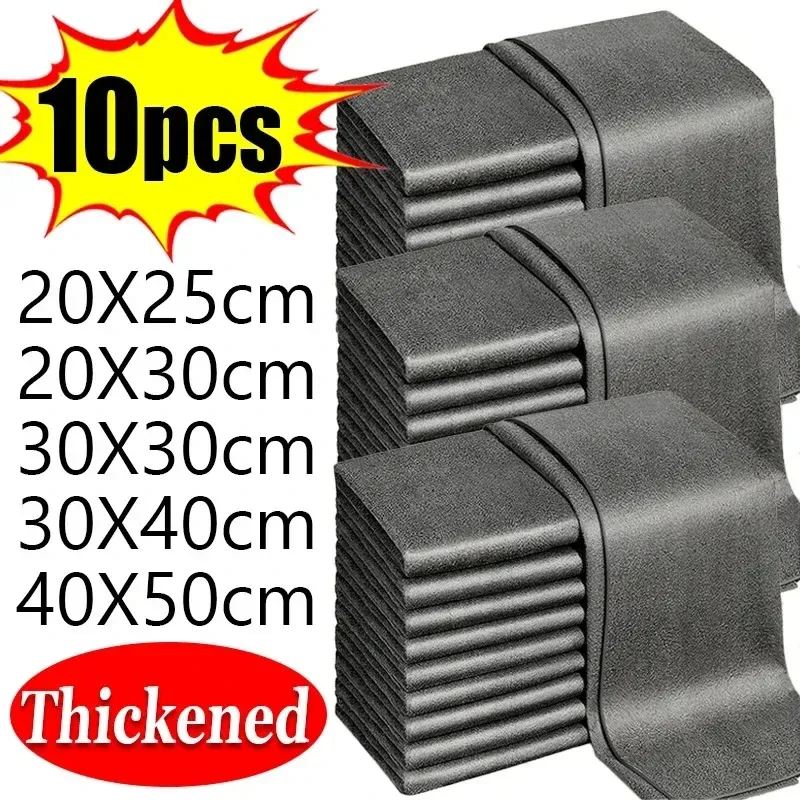 Chiffons de nettoyage en microfibre réutilisables, lot de 10 pour vitres, miroirs et cuisine 2