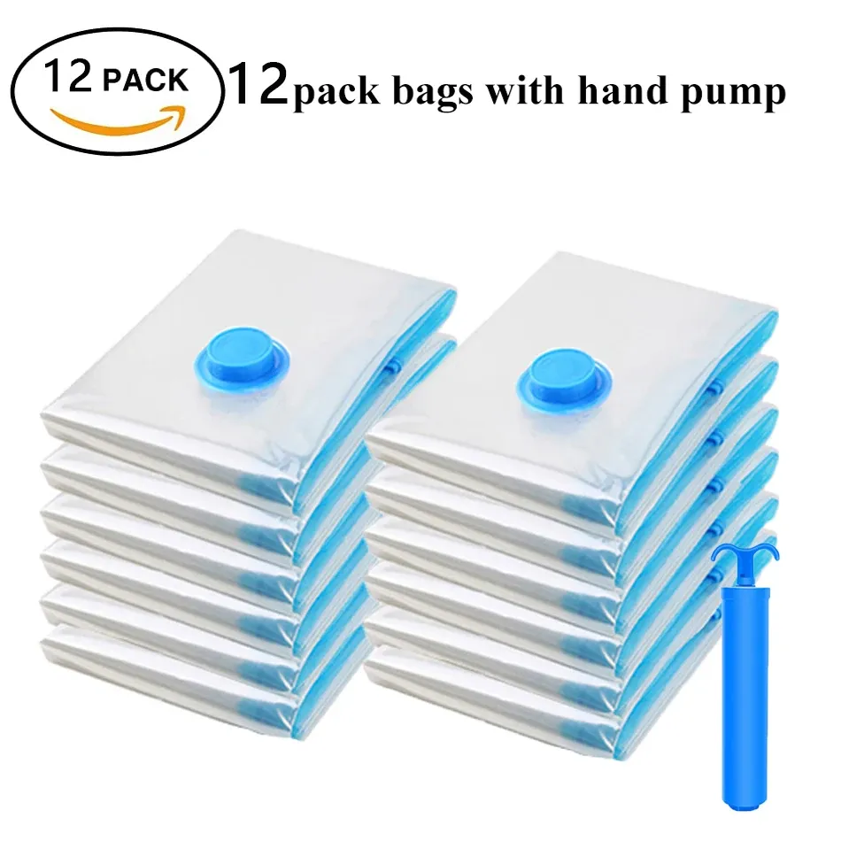 Sacs de rangement sous vide pour vêtements et literie, sacs compressibles gain de place, sac de rangement pliable, lot de 5, 12 ou 48 pièces 10