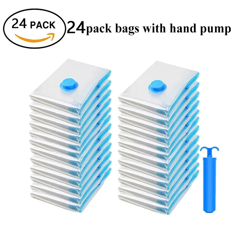 Sacs de rangement sous vide pour vêtements et literie, sacs compressibles gain de place, sac de rangement pliable, lot de 5, 12 ou 48 pièces 11