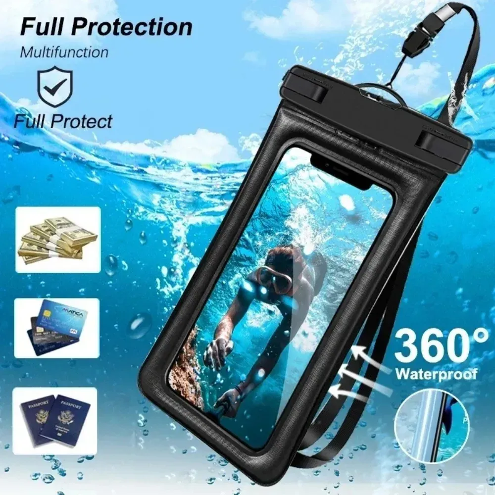 Pochette Étanche Transparente pour Téléphone en PVC, Compatible Écran Tactile, avec Fermeture Lumineuse, pour Natation, Plongée et Sources Chaudes 2