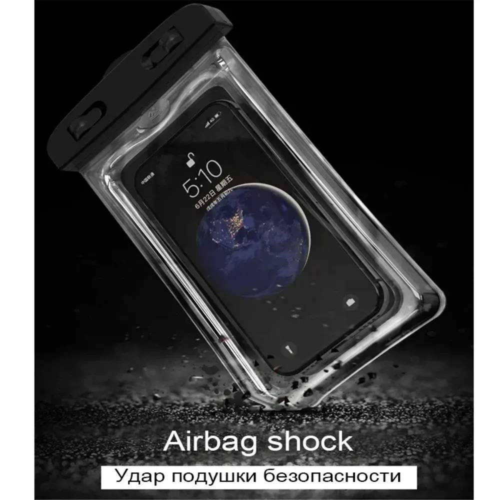 Pochette Étanche Transparente pour Téléphone en PVC, Compatible Écran Tactile, avec Fermeture Lumineuse, pour Natation, Plongée et Sources Chaudes 5