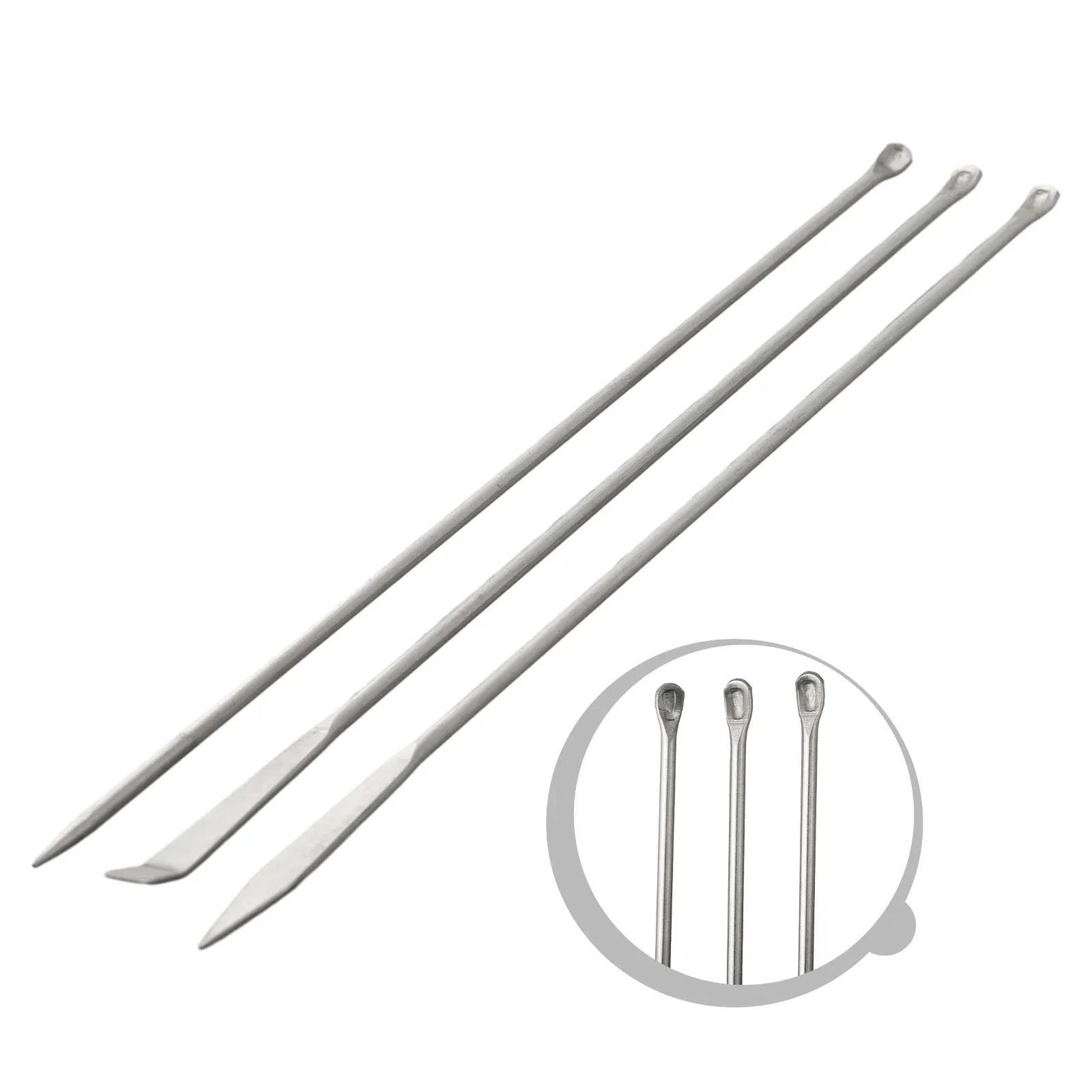 Spatule de laboratoire en acier inoxydable, lot de 3, cuillère de prélèvement pour la pesée de poudre, spatule de mélange 2