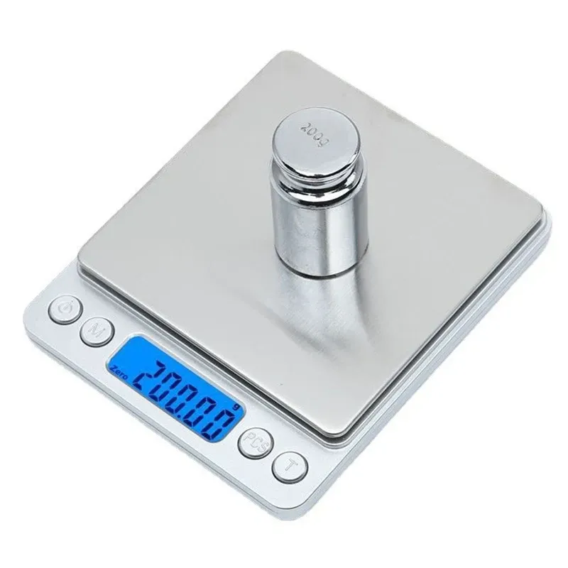 Balance numérique 3 kg, précision 0,1 g, format de poche, avec 2 plateaux, argent, étui inclus - Image 1
