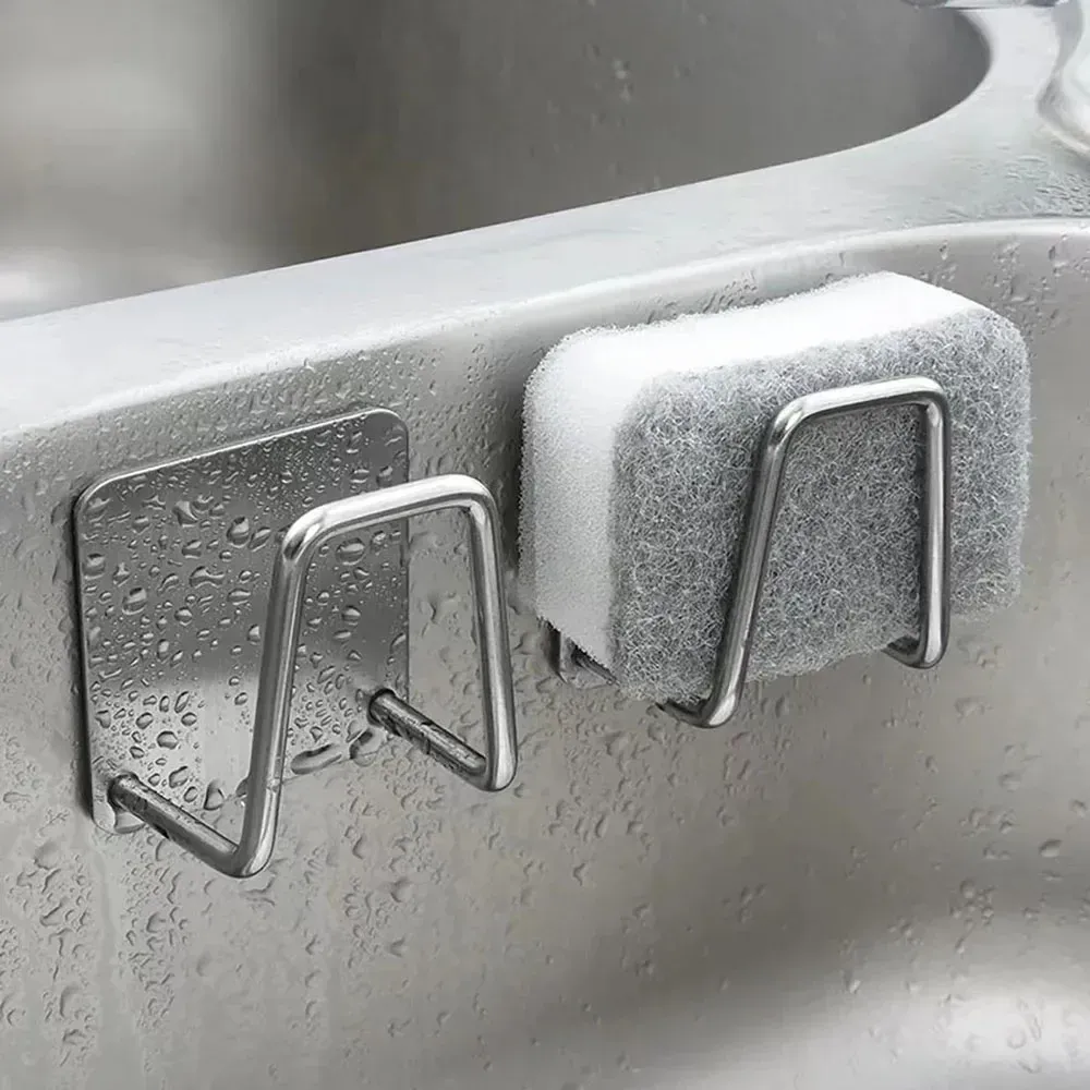 Support d'éponge pour évier de cuisine en acier inoxydable