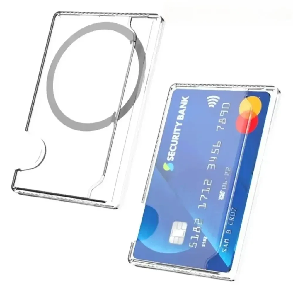 Vue rapprochée du porte-cartes transparent