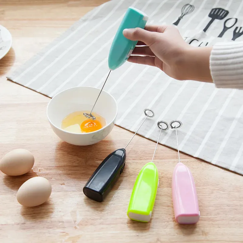 Mini Batteur Électrique Mousseur à Lait en Acier Inoxydable pour Café, Lait et Thé 2