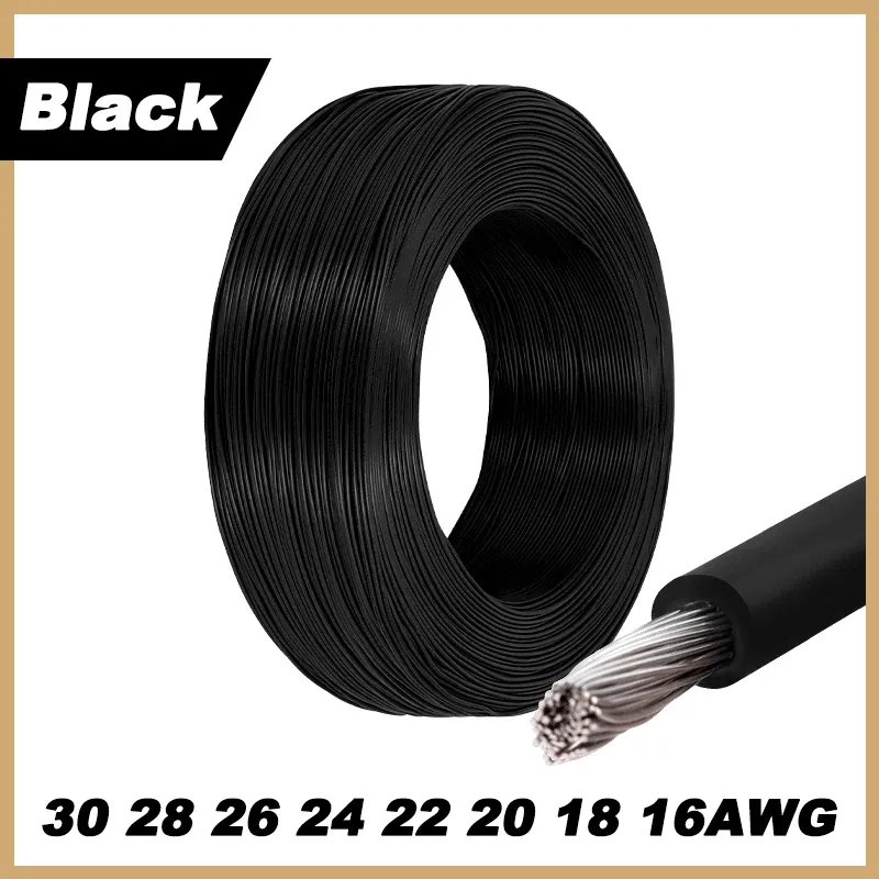 Fil électrique torsadé 1007, 12 couleurs, 5 m / 10 m, calibres 16 à 30 AWG, câble en cuivre étamé isolé PVC pour ligne LED 12
