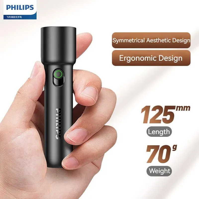Lampe de poche LED rechargeable Philips 2025 - Format portable EDC pour autodéfense, camping et randonnée 3