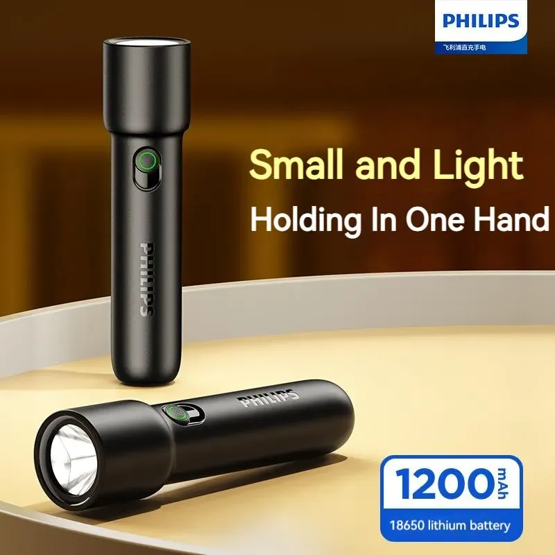 Lampe de poche LED rechargeable Philips 2025 - Format portable EDC pour autodéfense, camping et randonnée