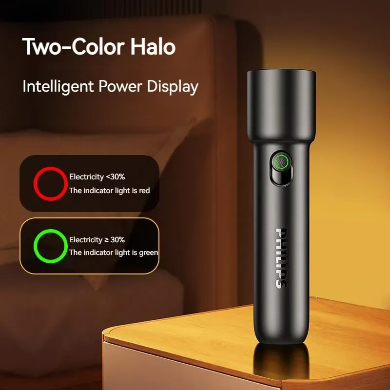 Lampe de poche LED rechargeable Philips 2025 - Format portable EDC pour autodéfense, camping et randonnée 2