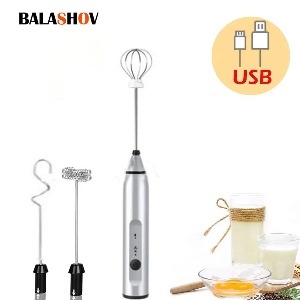 Mousseur à lait électrique portatif rechargeable USB pour café et cappuccino