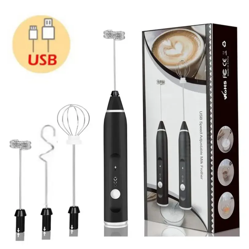 Mousseur à lait électrique portatif rechargeable USB pour café et cappuccino 7