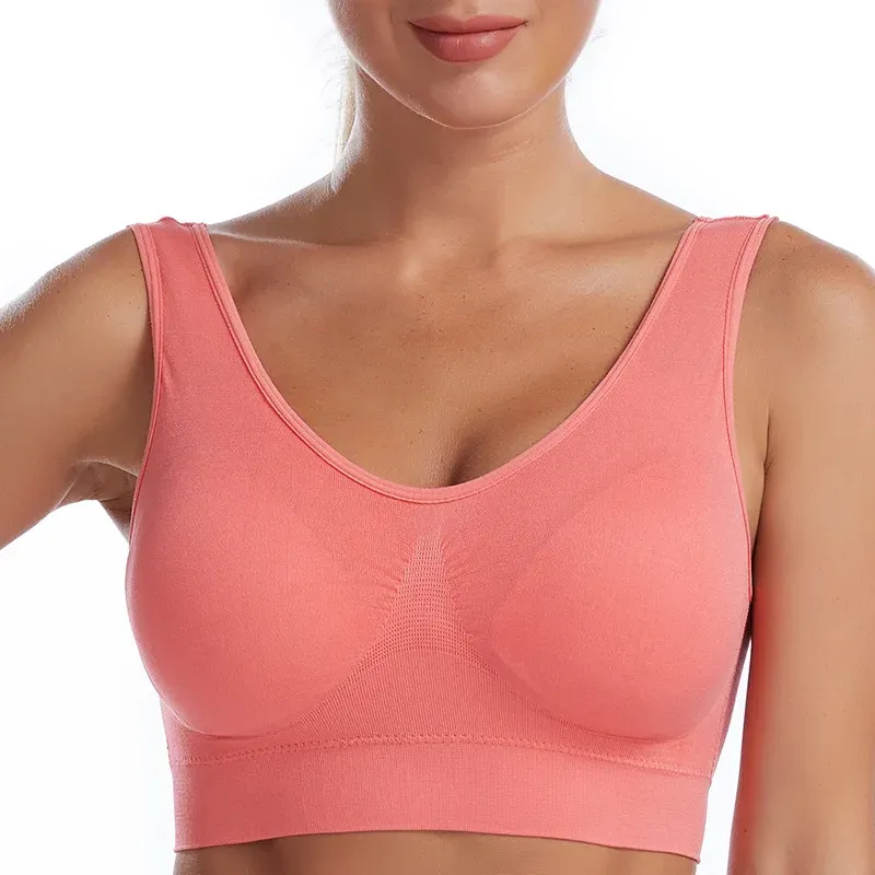 Soutien-gorge sans armatures grande taille, du S au 7XL, léger et confortable, brassière de sport réglable et sans coutures 3