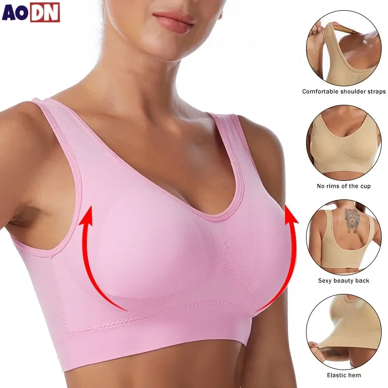 Soutien-gorge sans armatures grande taille, du S au 7XL, léger et confortable, brassière de sport réglable et sans coutures 4