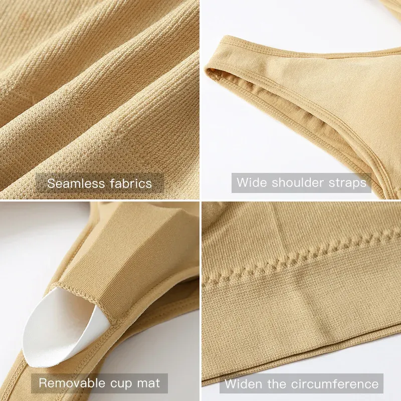 Soutien-gorge sans armatures grande taille, du S au 7XL, léger et confortable, brassière de sport réglable et sans coutures 5
