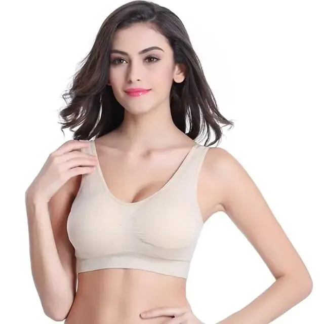 Soutien-gorge sans armatures grande taille, du S au 7XL, léger et confortable, brassière de sport réglable et sans coutures 14