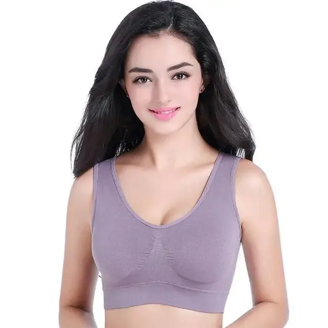 Soutien-gorge sans armatures grande taille, du S au 7XL, léger et confortable, brassière de sport réglable et sans coutures 16