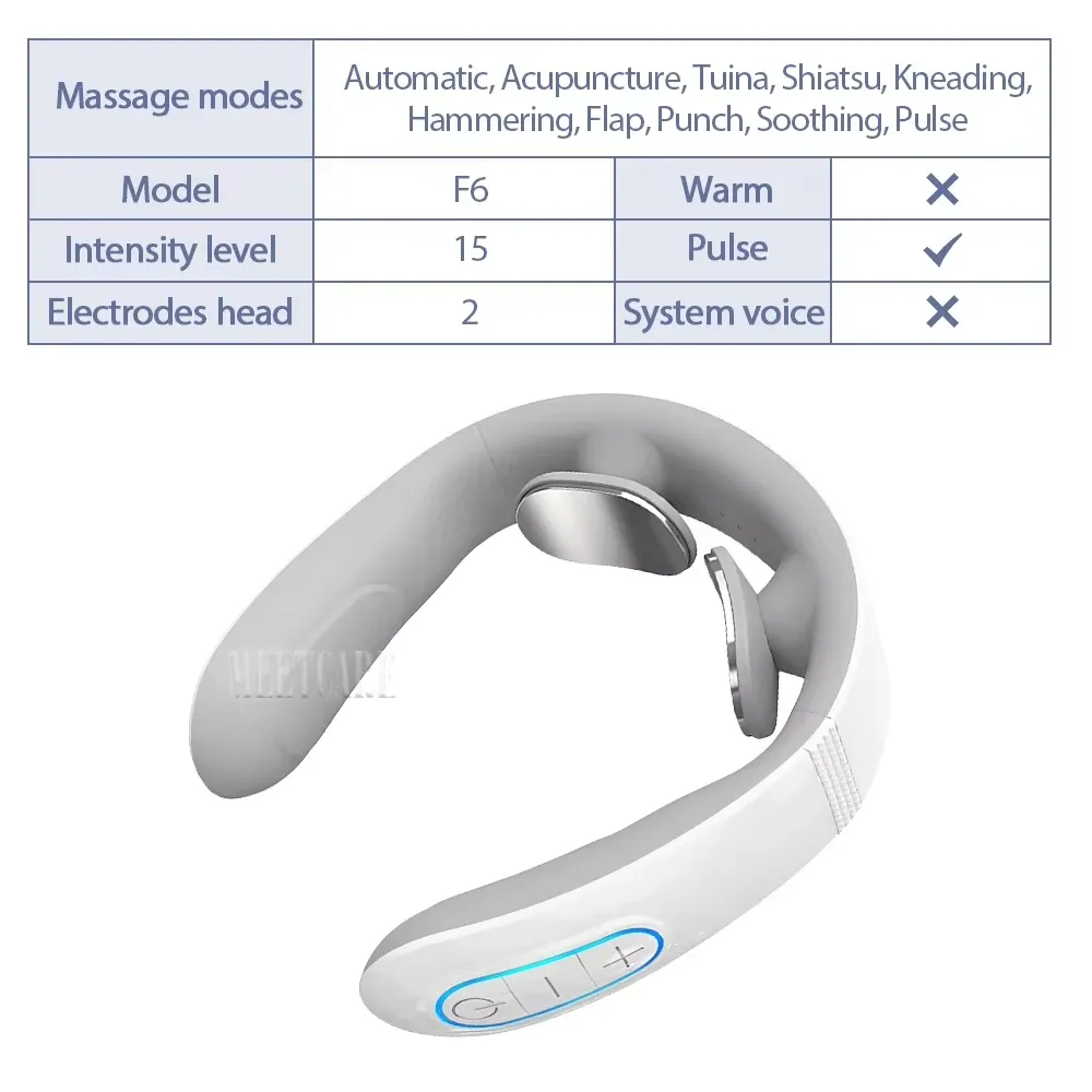 Masseur cervical intelligent sans fil à impulsions TENS avec fonction chauffante pour le cou et les épaules 7