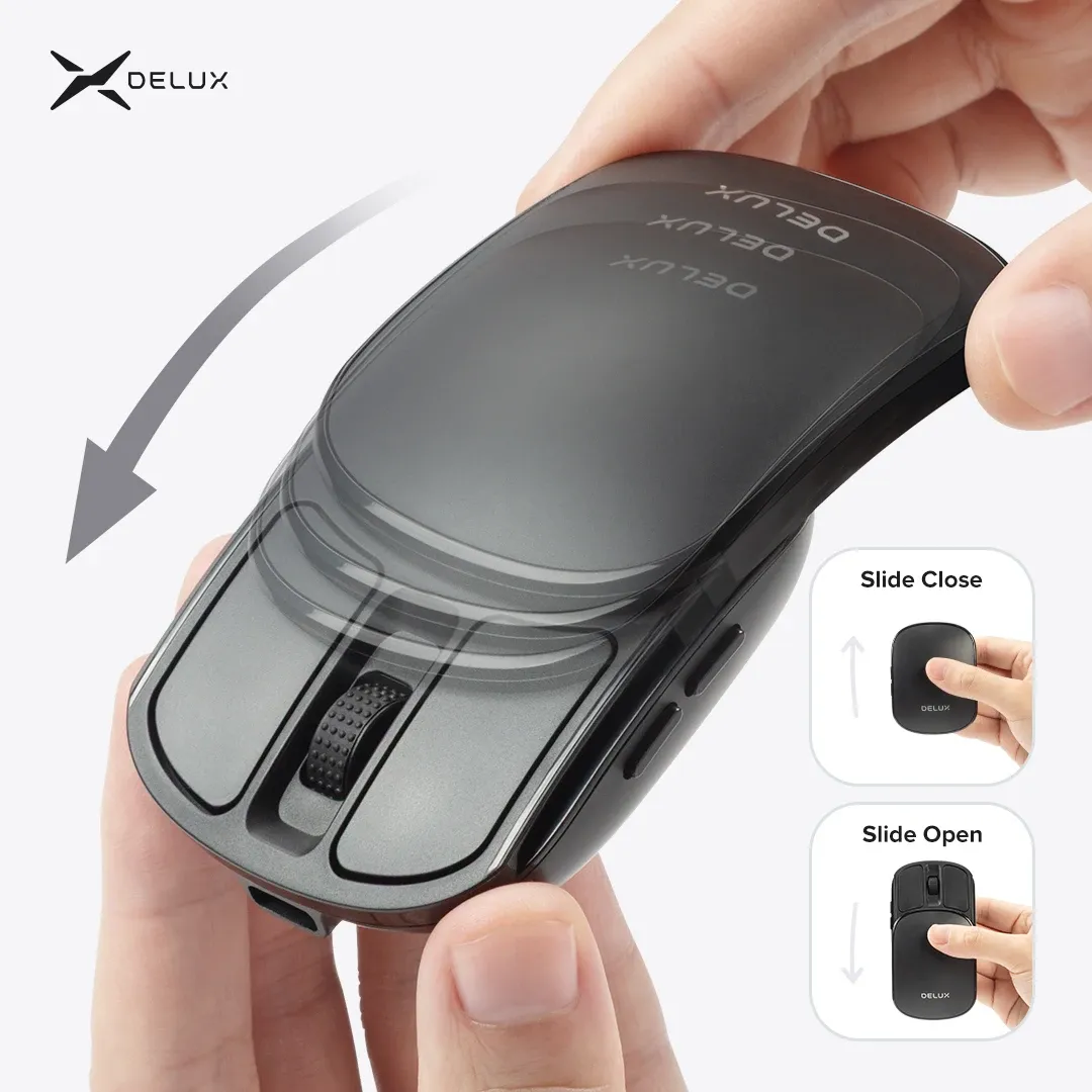 Souris pliable de poche sans fil 2.4G et Bluetooth 5.2, silencieuse, ultra-légère (55 g), pour MacBook, tablette et ordinateur portable