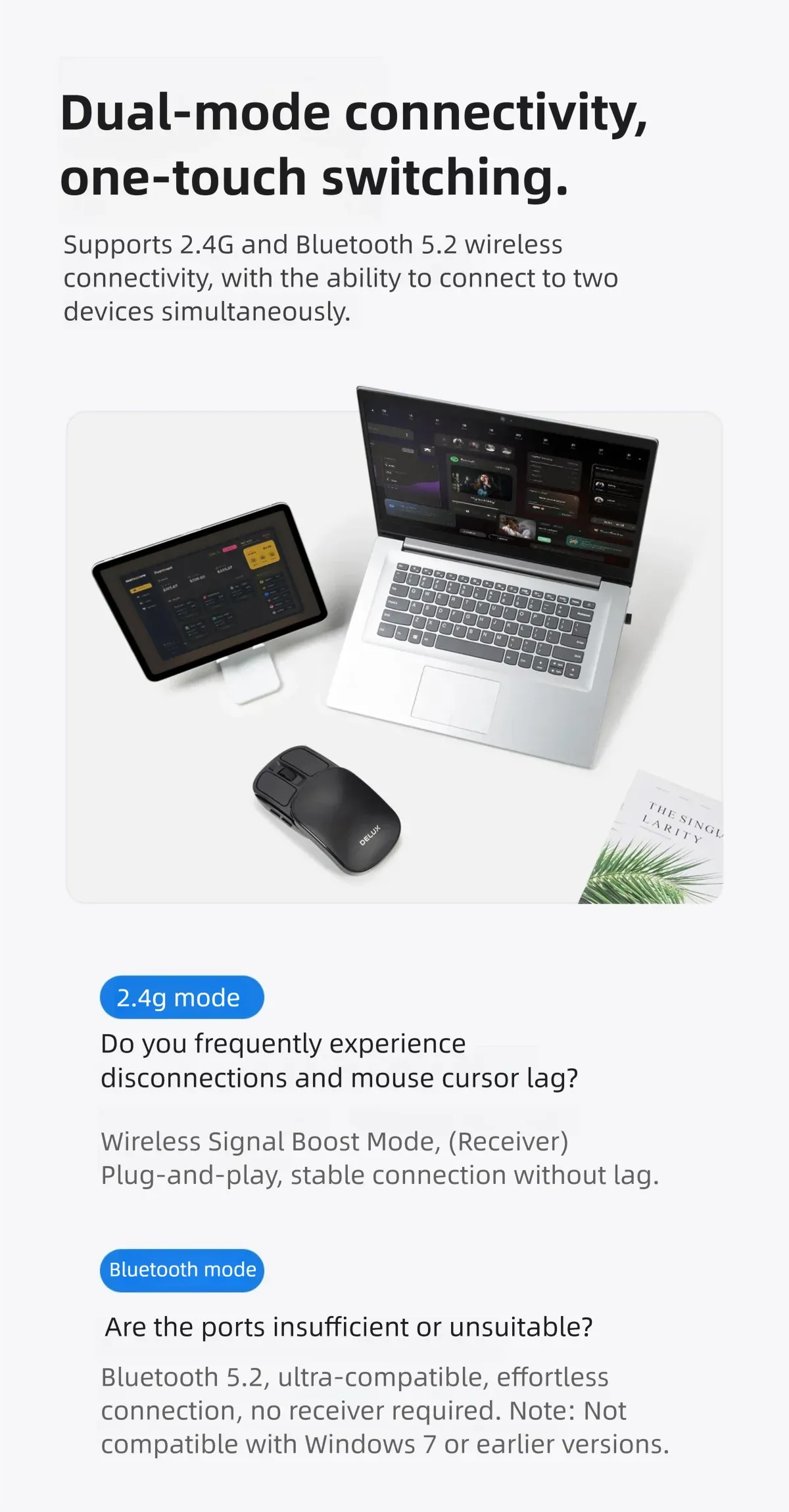 Souris pliante dans un environnement de travail
