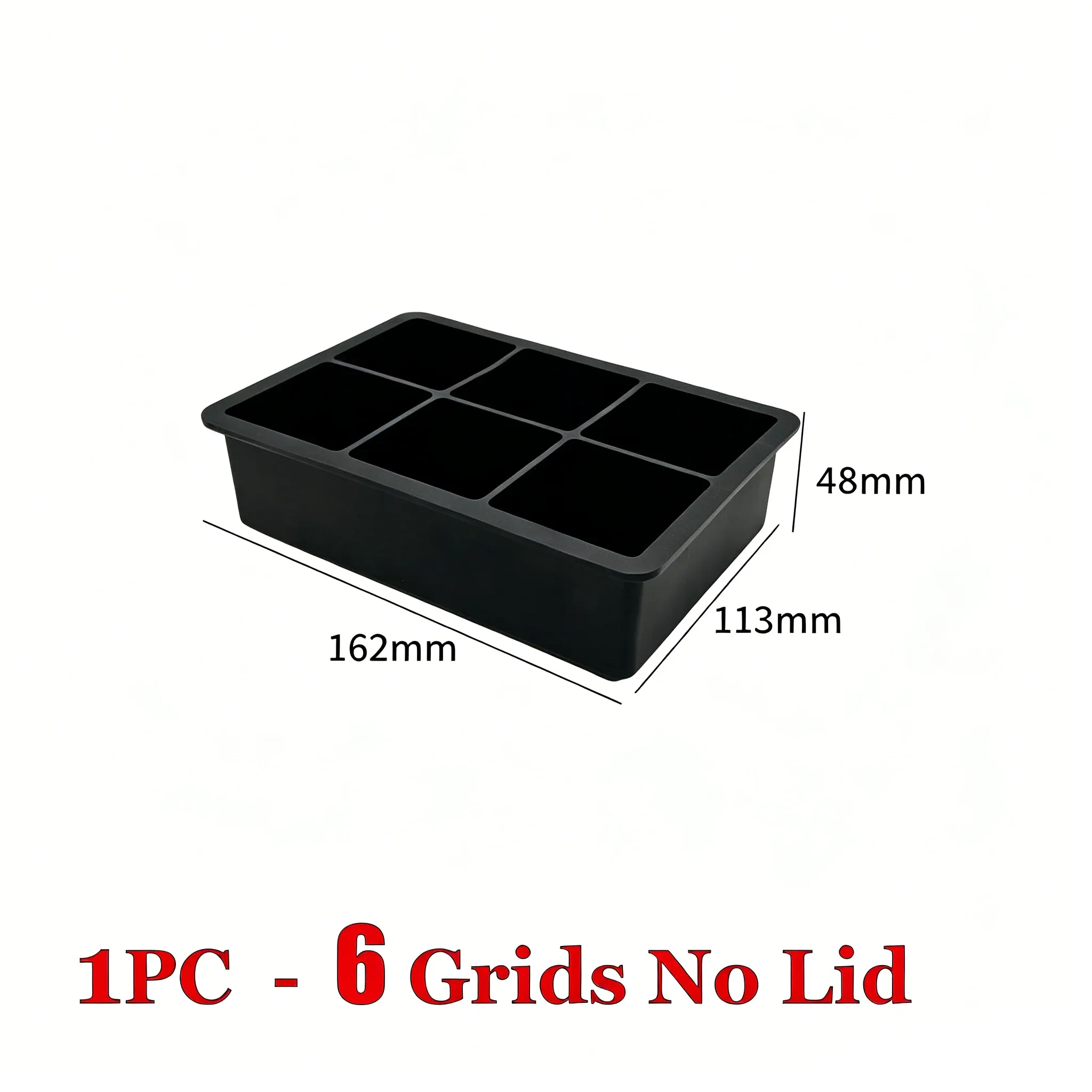 Bac à glaçons carré en silicone de qualité alimentaire avec couvercle, 4, 6, 8 ou 15 compartiments, grand format pour whisky 9