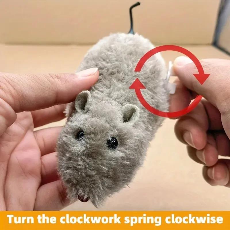 Jouet souris en peluche à remonter pour chats, chiens et enfants, lot de 1 à 5 pièces 2