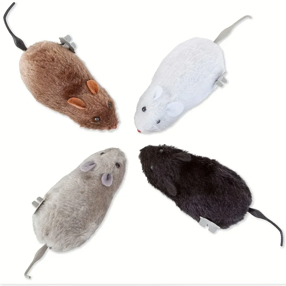 Jouet de souris en peluche à remonter, vue d'ensemble