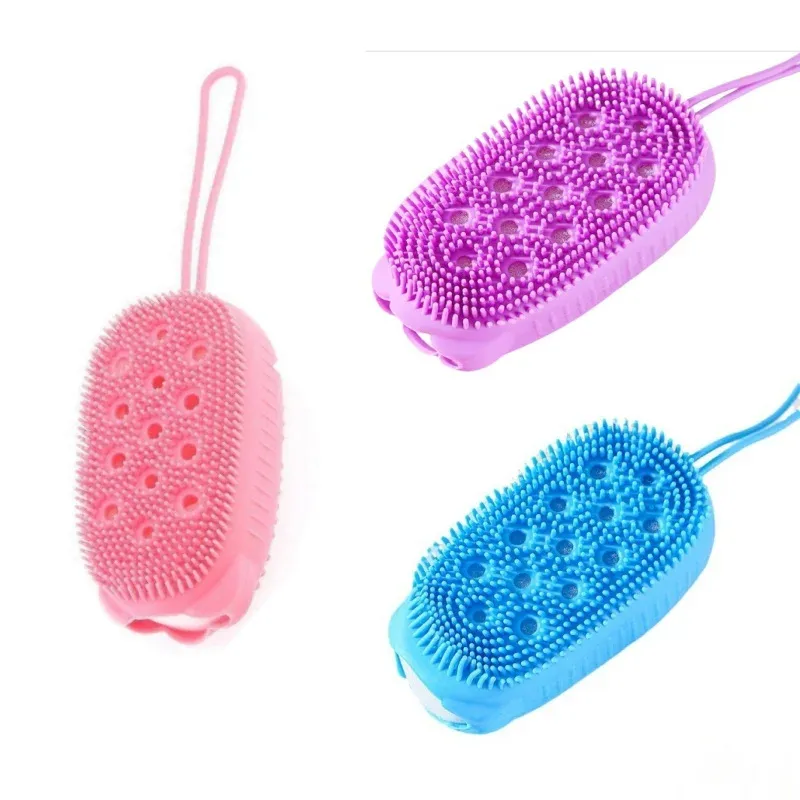 Brosse exfoliante en silicone double face pour le bain et la douche, douce et efficace pour un massage profond du corps 9