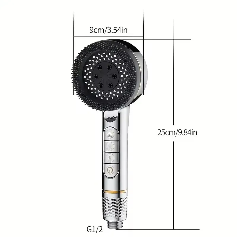 Pommeau de douche filtré haute pression à 4 réglages avec joint d'étanchéité 6