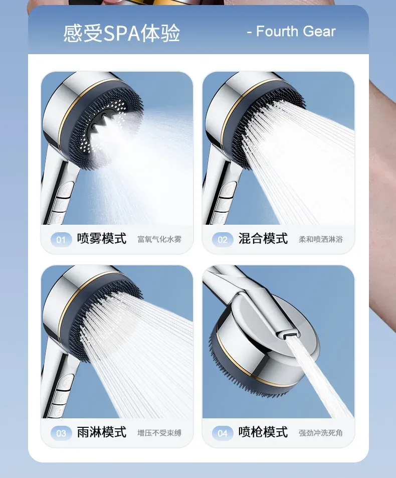 Pommeau de douche en usage