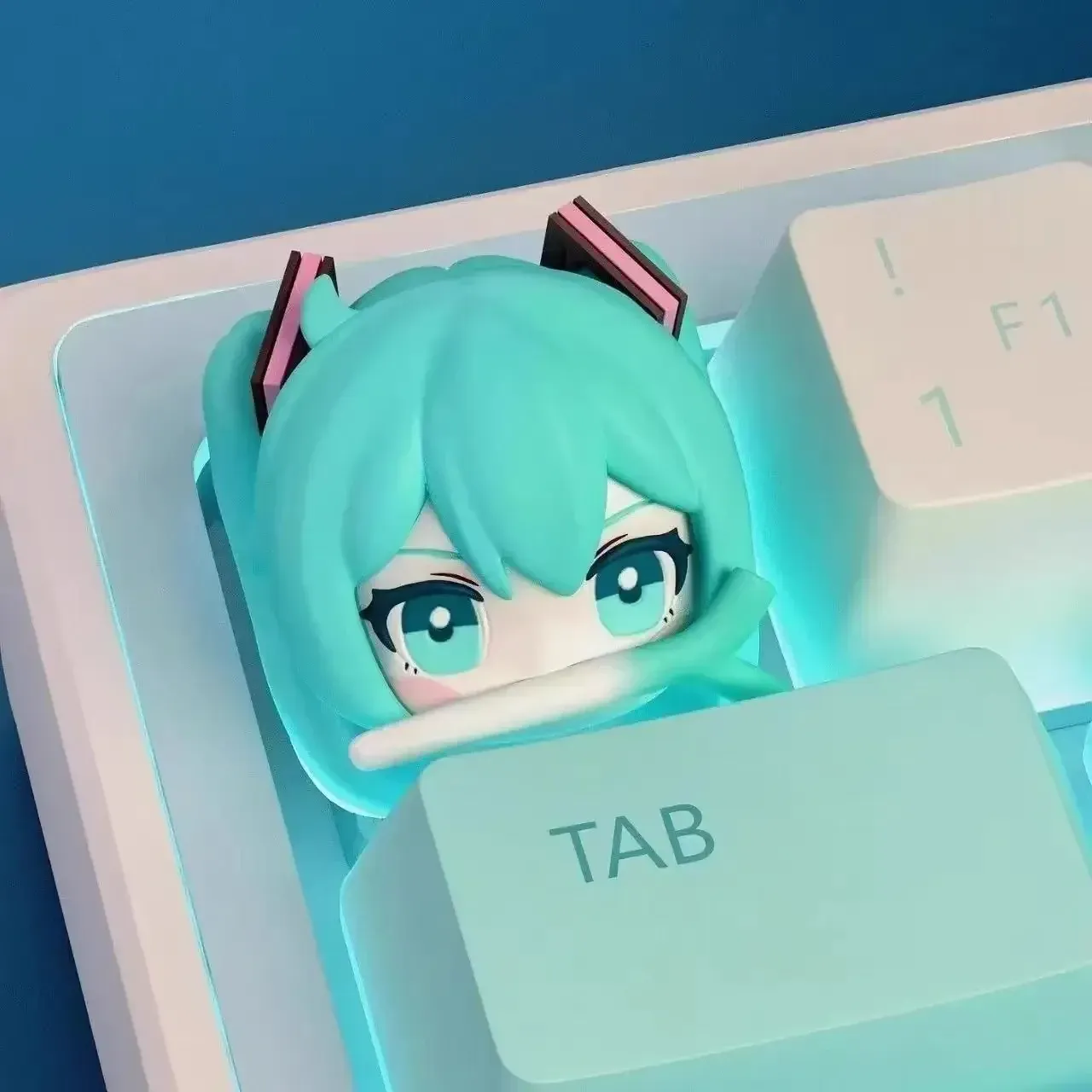 Keycap Hatsune Miku en situation