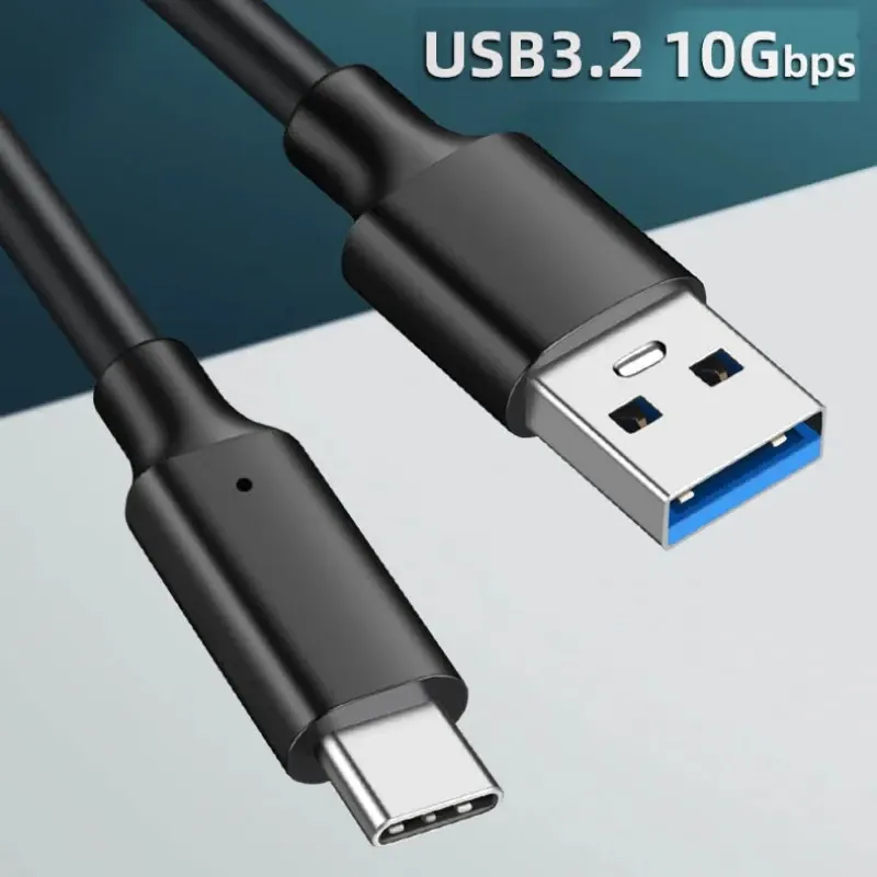 Câble USB 3.2 10 Gbps USB Type A vers USB-C 3.2 Gen 2, câble de transfert de données pour SSD et disque dur, charge rapide 3 A 60 W QC 3.0, 1 m / 2 m 5
