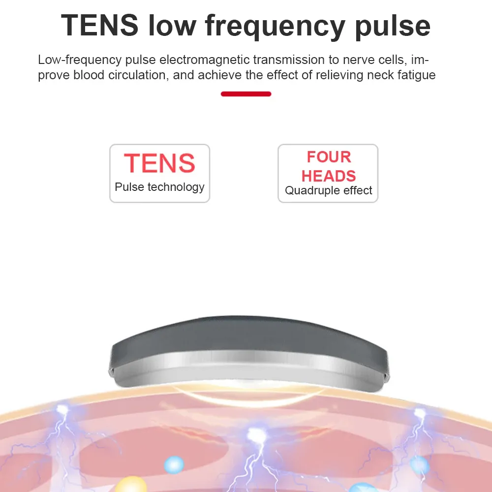 Masseur électrique pour la nuque et les épaules, 6 modes, 9 niveaux d'intensité réglables, relaxation des vertèbres cervicales et soulagement des douleurs 4