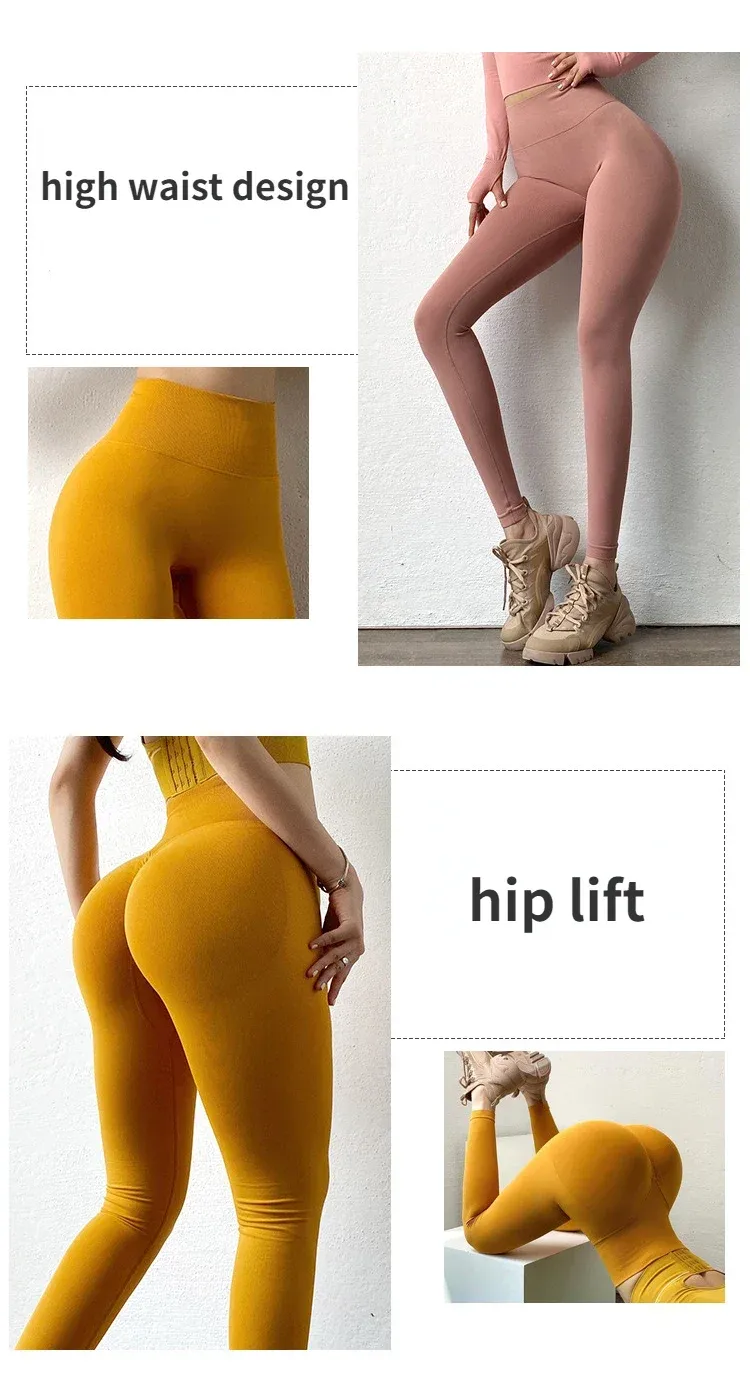 Legging de yoga porté en mouvement, vue complète