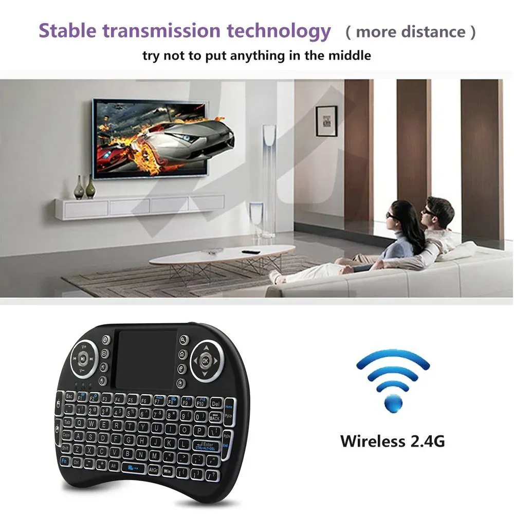 Mini clavier sans fil avec souris aérienne et pavé tactile