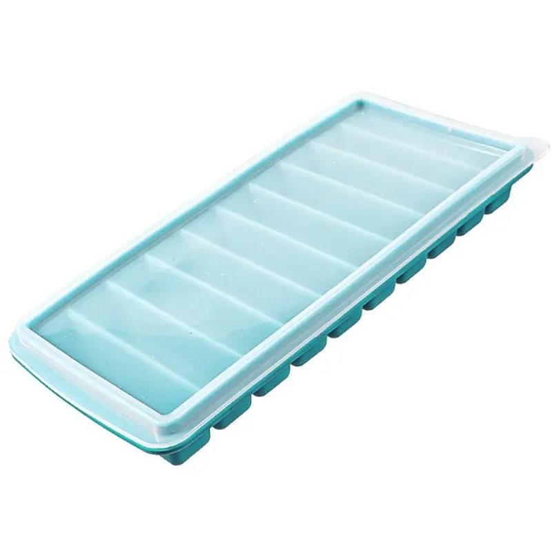 Plateau à glaçons en silicone avec couvercle, moule rectangulaire étroit à démoulage facile pour cocktails 9