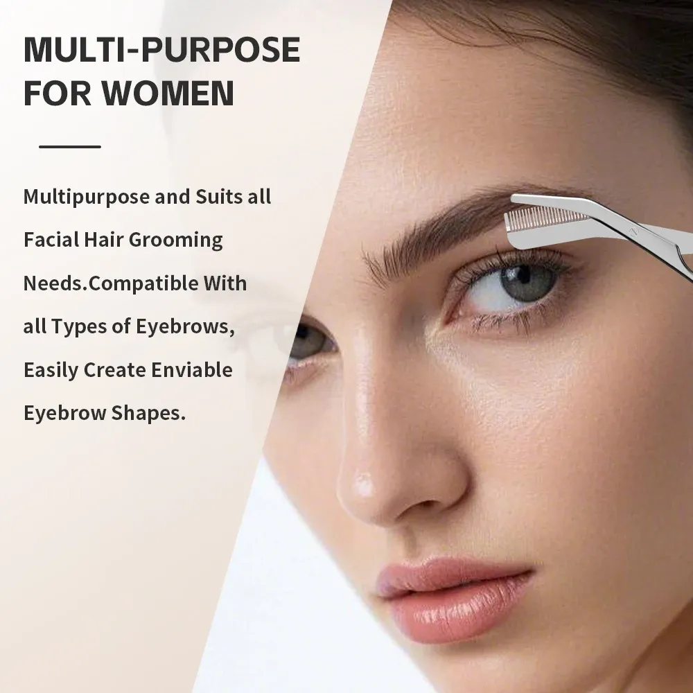 Tondeuse à sourcils professionnelle en acier inoxydable avec peignes de guidage 3