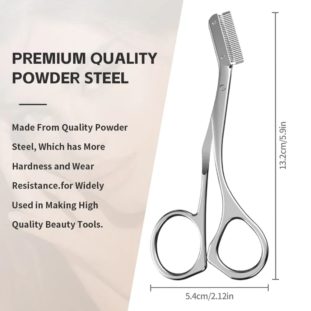 Tondeuse à sourcils professionnelle en acier inoxydable avec peignes de guidage 6